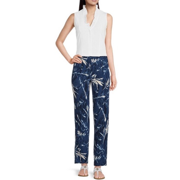 NWOT NIC+ZOE White Ruffled V-Neck Sleeveless Around Tank Top Size Small - Picture 4 of 11